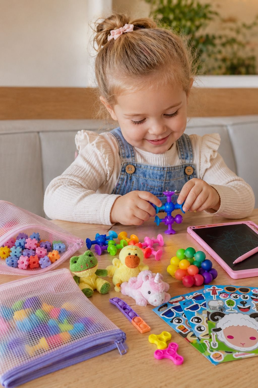 Speel - Girl playing with toys - Suction cups